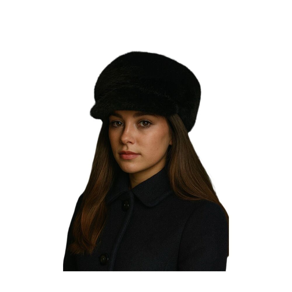 Vintage 1960’s Mod paperboy style faux fur cap. - Picture 1 of 8